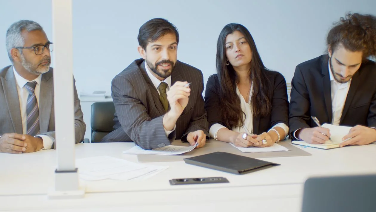 A business team in a professional meeting